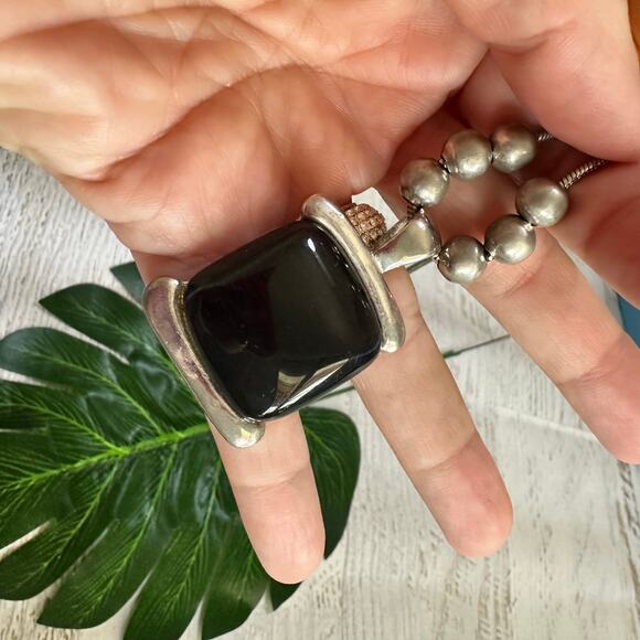 BOGO FREE BLACK STONE SILVER NECKLACE - Picture 6 of 7